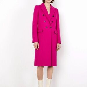 ZARA x Manteco Hot Pink Wool Blend Tailored Coat – Size Small – NWT $189